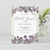 Lila Wildblume Wasserfarben-Brautparty Einladung (Stehend Vorderseite)