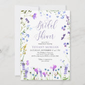 Lila Wildblume Weibliches Brautparty Einladung (Vorderseite)