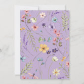 Lila Wildblume Wilde Blume Blumenhochzeit Einladung (Rückseite)