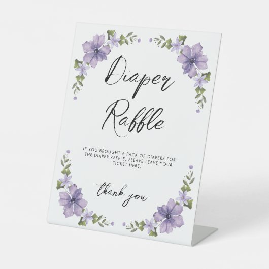 Lila Wildblume-Windeln Sockelschild (Vorderseite)