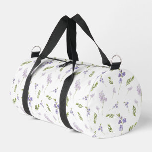 Lila Wildblumen-Aquarell-Blumenmuster Duffle Bag