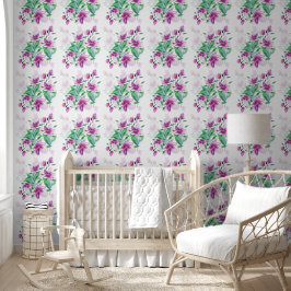 Lila Wildblumen Aquarell Kunst Tapete