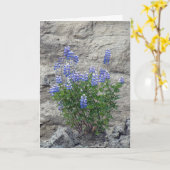 lila Wildblumen aus Stein Karte (Gelbe Blume)