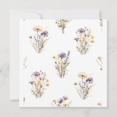 Lila Wildblumen Baby in Blütendusche Einladung (Rückseite)