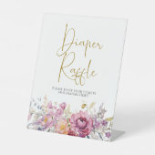 Lila Wildblumen Babydusche Windelwanne Sockelschild (Vorderseite)