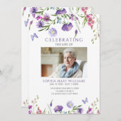 Lila Wildblumen Beerdigungsauftrag Programm (Vorne/Hinten)