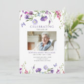 Lila Wildblumen Beerdigungsauftrag Programm (Stehend Vorderseite)