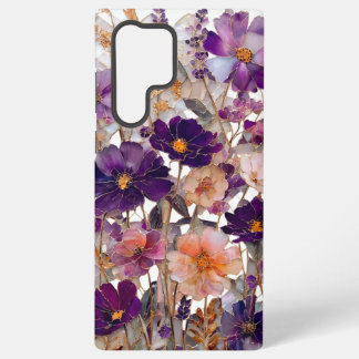 Lila Wildblumen-Blumenmuster Samsung Galaxy Hülle