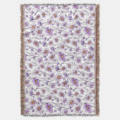 Lila Wildblumen-Botanikmuster-Design Decke (Vorderseite Vertikal)