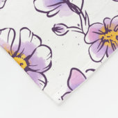 Lila Wildblumen-Botanikmuster-Design Fleecedecke (Ecke)