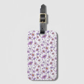 Lila Wildblumen-Botanikmuster-Design Gepäckanhänger (Vorderseite Vertikal)