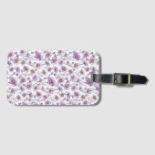 Lila Wildblumen-Botanikmuster-Design Gepäckanhänger (Vorderseite (Horizontal))