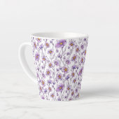 Lila Wildblumen-Botanikmuster-Design Milchtasse (Linke Ecke)