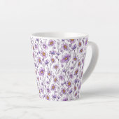 Lila Wildblumen-Botanikmuster-Design Milchtasse (Rechte Ecke)