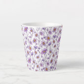 Lila Wildblumen-Botanikmuster-Design Milchtasse (Vorderseite)