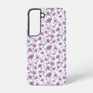 Lila Wildblumen-Botanikmuster-Design Samsung Galaxy Hülle