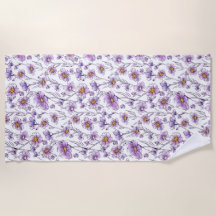 Lila Wildblumen-Botanikmuster-Design