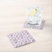 Lila Wildblumen-Botanikmuster-Design Untersetzer (Vor Ort)