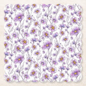 Lila Wildblumen-Botanikmuster-Design Untersetzer (Vorderseite)