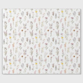 Lila Wildblumen Brautparty Boho Floral Geschenkpapier (Flach)