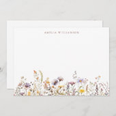 Lila Wildblumen - Brautparty für die Grenzen Dankeskarte (Vorne/Hinten)