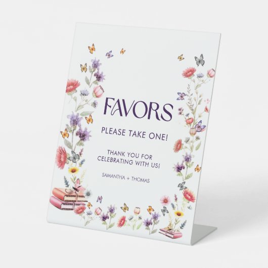 Lila Wildblumen Brautparty-Geschenk Sockelschild (Vorderseite)
