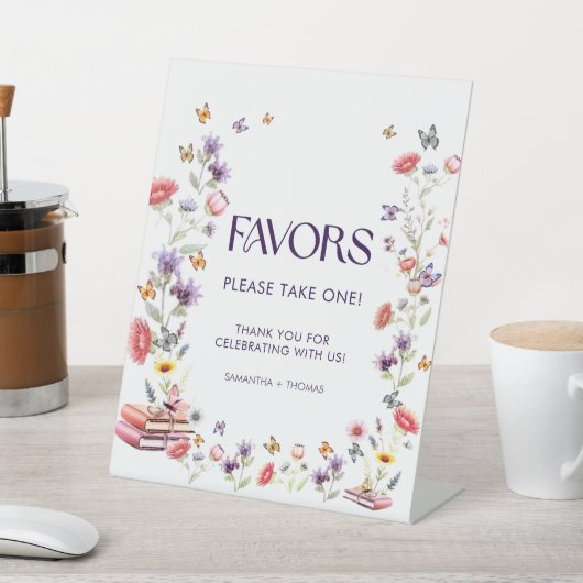 Lila Wildblumen Brautparty-Geschenk Sockelschild (In SItu)