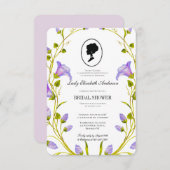 Lila Wildblumen Bridgerton Brautparty Einladung (Vorne/Hinten)