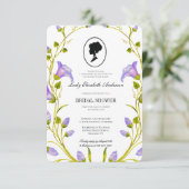 Lila Wildblumen Bridgerton Brautparty Einladung (Stehend Vorderseite)