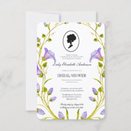 Lila Wildblumen Bridgerton Brautparty Einladung