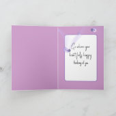 Lila Wildblumen Denken Sie an Sie Karte (Innenseite)