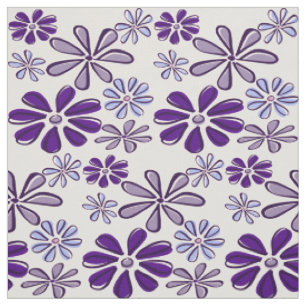 Lila Wildblumen-Doodle-Muster-Stoff Stoff