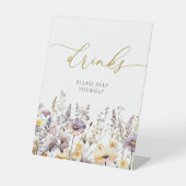 Lila Wildblumen Duschtränke Unterschrift Sockelschild (Vorderseite)