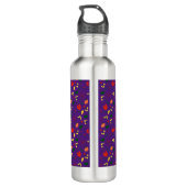 Lila Wildblumen Edelstahlflasche (Rückseite)
