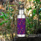 Lila Wildblumen Edelstahlflasche