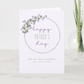 Lila Wildblumen Einfach glücklicher Muttertag Karte (Vorderseite)