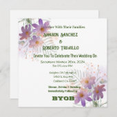 Lila Wildblumen Einladung (Vorne/Hinten)