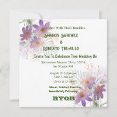 Lila Wildblumen Einladung (Vorderseite)