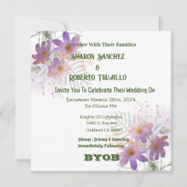 Lila Wildblumen Einladung