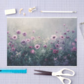Lila Wildblumen - Entpackungsseiten für grüne Feld Seidenpapier (Handwerk)
