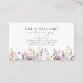 Lila Wildblumen florale Visitenkarte (Rückseite)