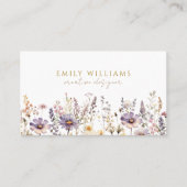 Lila Wildblumen florale Visitenkarte (Vorderseite)