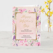 Lila Wildblumen Frohen Muttertag Großmutter Karte (Gelbe Blume)