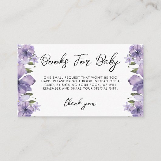 Lila Wildblumen für Kinder Begleitkarte (Vorderseite)