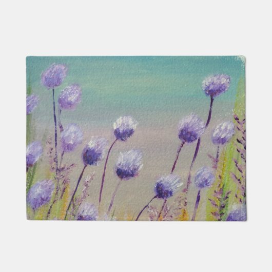Lila Wildblumen Fußmatte (Vorderseite)