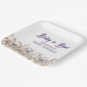 Lila Wildblumen Geschlechtsneutrale Babydusche Pappteller (Gewinkelt)