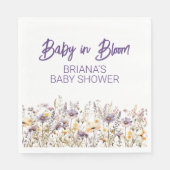 Lila Wildblumen Geschlechtsneutrale Babydusche Serviette (Vorderseite)