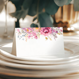 Lila Wildblumen Hochzeit Platzkarte