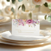 Lila Wildblumen Hochzeit Platzkarte