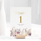 Lila Wildblumen Hochzeiten Tischnummern